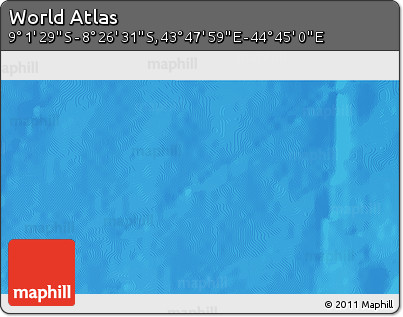Shaded Relief 3D Map of the Area around 8° 44' 0" S, 44° 16' 29" E