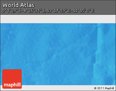 Shaded Relief 3D Map of the Area around 8° 44' 0" S, 44° 16' 29" E