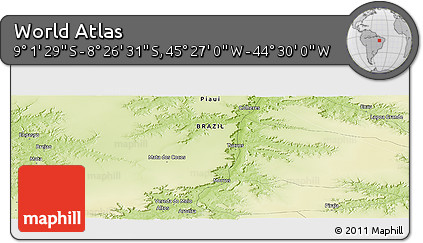 Physical Panoramic Map of the Area around 8° 44' 0" S, 44° 58' 30" W