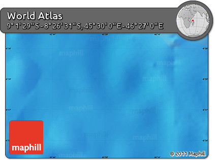 Physical Map of the Area around 8° 44' 0" S, 45° 58' 30" E