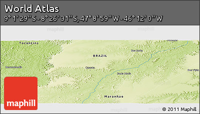 Physical Panoramic Map of the Area around 8° 44' 0" S, 46° 40' 29" W