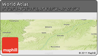 Physical Panoramic Map of the Area around 8° 44' 0" S, 46° 40' 29" W