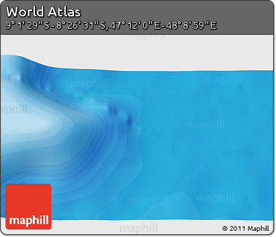 Political 3D Map of the Area around 8° 44' 0" S, 47° 40' 29" E