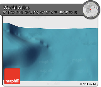 Satellite 3D Map of the Area around 8° 44' 0" S, 47° 40' 29" E