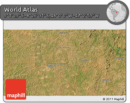 Satellite 3D Map of the Area around 8° 44' 0" S, 47° 31' 29" W