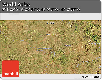 Satellite 3D Map of the Area around 8° 44' 0" S, 47° 31' 29" W