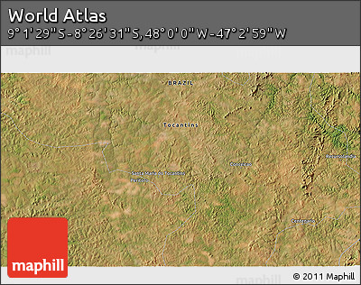 Satellite 3D Map of the Area around 8° 44' 0" S, 47° 31' 29" W