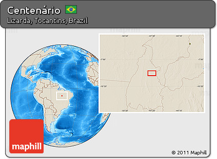 Shaded Relief Location Map of Centenário