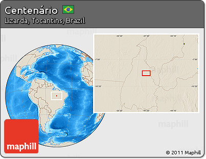 Shaded Relief Location Map of Centenário