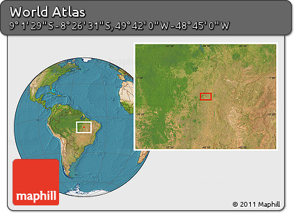 Satellite Location Map of the Area around 8° 44' 0" S, 49° 13' 30" W