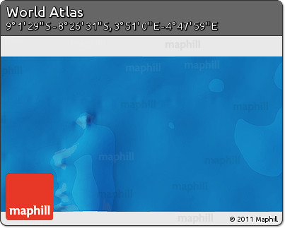 Political 3D Map of the Area around 8° 44' 0" S, 4° 19' 30" E