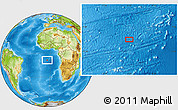 Physical Location Map of the area around 8° 44' 0" S, 4° 10' 30" W