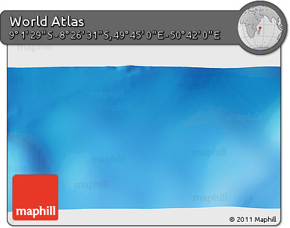 Shaded Relief 3D Map of the Area around 8° 44' 0" S, 50° 13' 30" E
