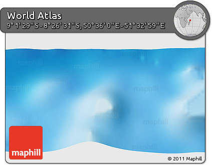 Shaded Relief 3D Map of the Area around 8° 44' 0" S, 51° 4' 30" E