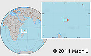 Gray Location Map of the area around 8° 44' 0" S, 51° 4' 30" E