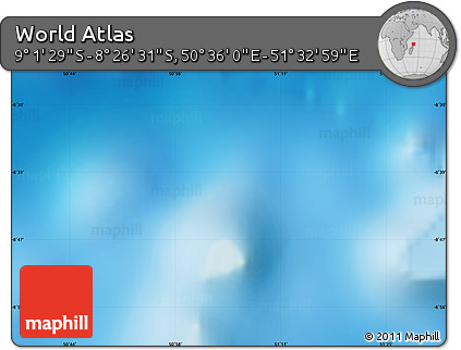 Physical Map of the Area around 8° 44' 0" S, 51° 4' 30" E