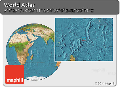 Satellite Location Map of the Area around 8° 44' 0" S, 51° 55' 29" E