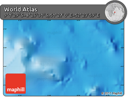 Physical Map of the Area around 8° 44' 0" S, 51° 55' 29" E