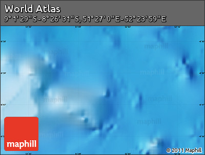 Physical Map of the Area around 8° 44' 0" S, 51° 55' 29" E