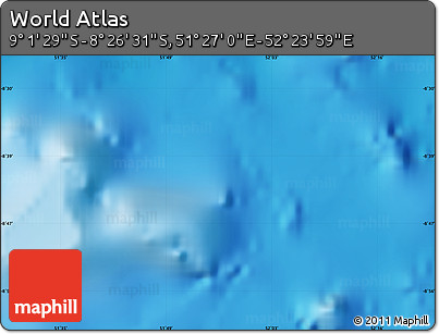 Physical Map of the Area around 8° 44' 0" S, 51° 55' 29" E