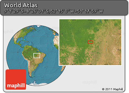 Satellite Location Map of the Area around 8° 44' 0" S, 51° 46' 29" W
