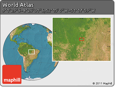 Satellite Location Map of the Area around 8° 44' 0" S, 51° 46' 29" W