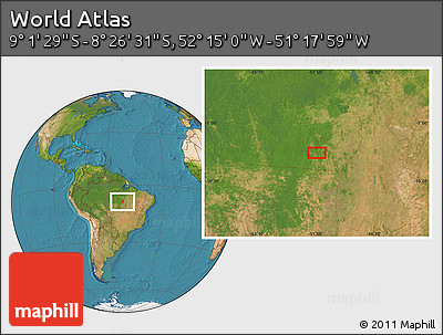 Satellite Location Map of the Area around 8° 44' 0" S, 51° 46' 29" W
