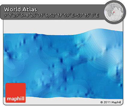 Political 3D Map of the Area around 8° 44' 0" S, 52° 46' 29" E