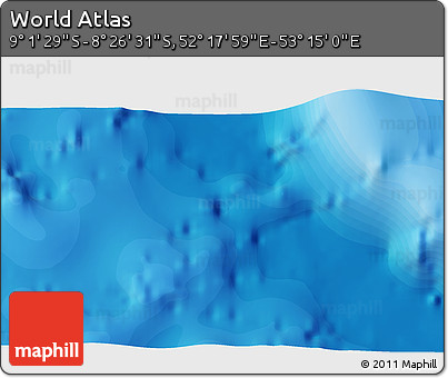 Political 3D Map of the Area around 8° 44' 0" S, 52° 46' 29" E