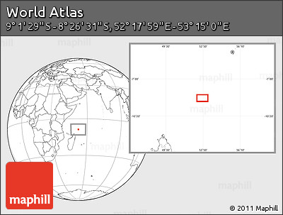 Blank Location Map of the Area around 8° 44' 0" S, 52° 46' 29" E