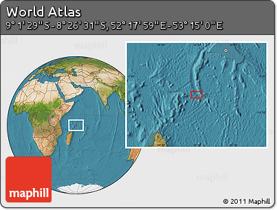Satellite Location Map of the Area around 8° 44' 0" S, 52° 46' 29" E