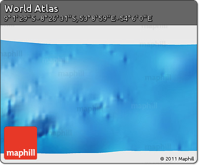 Shaded Relief 3D Map of the Area around 8° 44' 0" S, 53° 37' 30" E