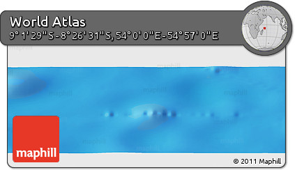 Physical Panoramic Map of the Area around 8° 44' 0" S, 54° 28' 30" E