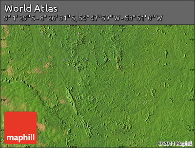 Satellite Map of the Area around 8° 44' 0" S, 54° 19' 30" W