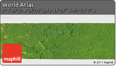 Satellite Panoramic Map of the Area around 8° 44' 0" S, 54° 19' 30" W