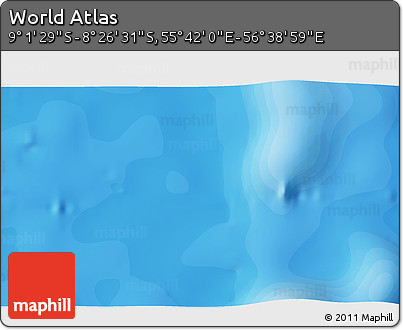 Political 3D Map of the Area around 8° 44' 0" S, 56° 10' 29" E