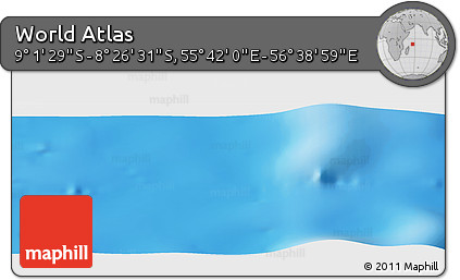 Shaded Relief Panoramic Map of the Area around 8° 44' 0" S, 56° 10' 29" E