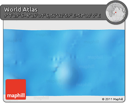Shaded Relief 3D Map of the Area around 8° 44' 0" S, 57° 1' 29" E