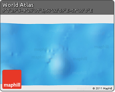 Shaded Relief 3D Map of the Area around 8° 44' 0" S, 57° 1' 29" E