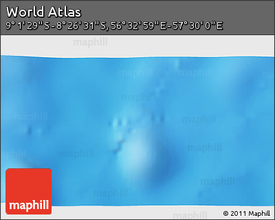 Shaded Relief 3D Map of the Area around 8° 44' 0" S, 57° 1' 29" E