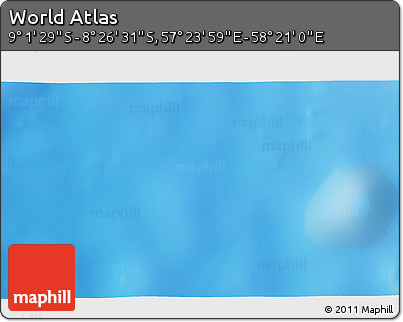 Physical 3D Map of the Area around 8° 44' 0" S, 57° 52' 30" E