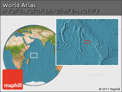 Satellite Location Map of the Area around 8° 44' 0" S, 57° 52' 30" E