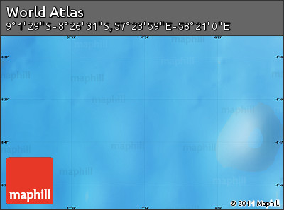 Physical Map of the Area around 8° 44' 0" S, 57° 52' 30" E