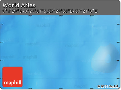 Physical Map of the Area around 8° 44' 0" S, 57° 52' 30" E