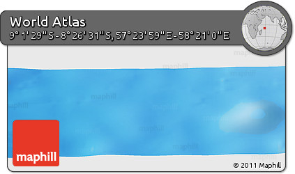 Shaded Relief Panoramic Map of the Area around 8° 44' 0" S, 57° 52' 30" E