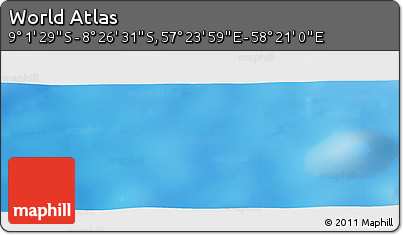 Shaded Relief Panoramic Map of the Area around 8° 44' 0" S, 57° 52' 30" E