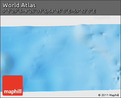 Physical 3D Map of the Area around 8° 44' 0" S, 58° 43' 30" E