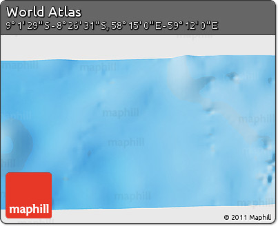 Shaded Relief 3D Map of the Area around 8° 44' 0" S, 58° 43' 30" E