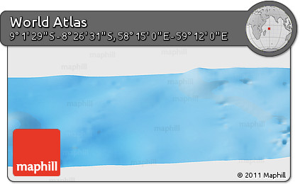 Shaded Relief Panoramic Map of the Area around 8° 44' 0" S, 58° 43' 30" E