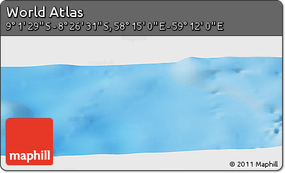 Shaded Relief Panoramic Map of the Area around 8° 44' 0" S, 58° 43' 30" E